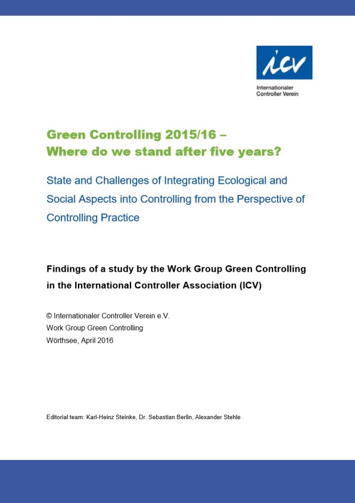 Im Shop: ICV 2016 Green Controlling Studienbericht englisch
